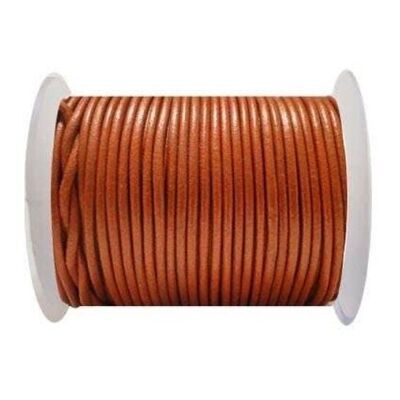 ROUND LEATHER CORD 3MM SE/R/METALLIC ORANGE