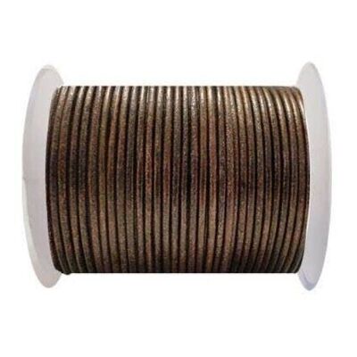 ROUND LEATHER CORD 3MM SE/R/METALLIC TAMBA