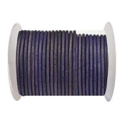 Round Leather Cord 4mm- Vintage Purple