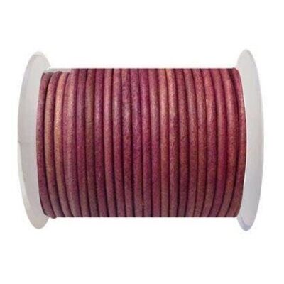 Round Leather Cord 4mm-SE. Vintage Pink