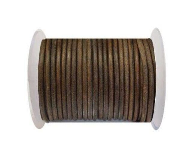 Rundes Lederband 4 mm – Vintage Tan