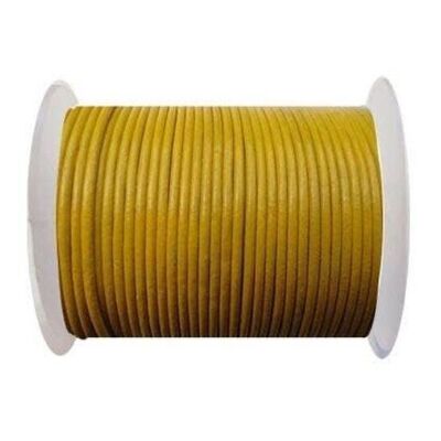 Round Leather Cord SE/R/07-Yellow - 2mm