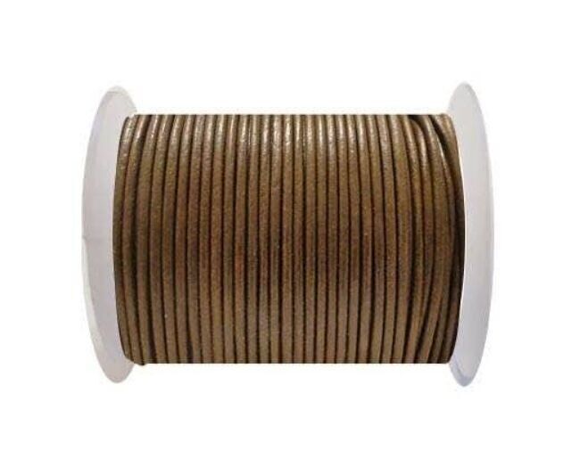 Rundes Lederband SE/R/Hellbraun – 2 mm