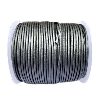 Rundes Lederband SE/R/Metallic Grey – 1,5 mm