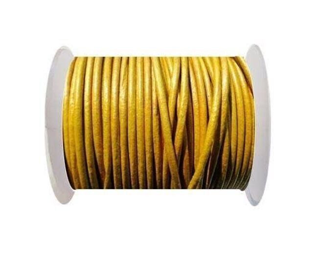 Rundes Lederband SE/R/Metallic Gelb – 1,5 mm