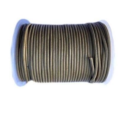 Round Leather Cord-1,5mm- Khaki