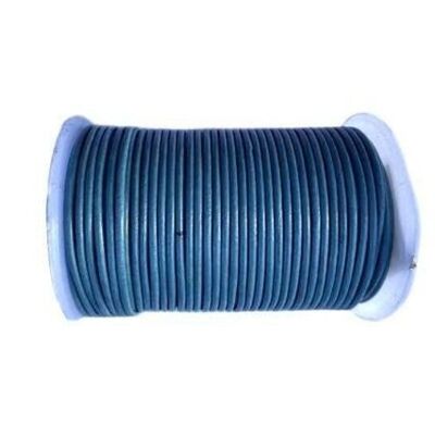 Cordón de cuero redondo-1,5 mm-Verde azulado