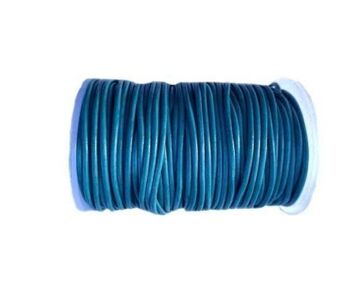 Cordon en cuir rond-1,5 mm-Turquoise P014