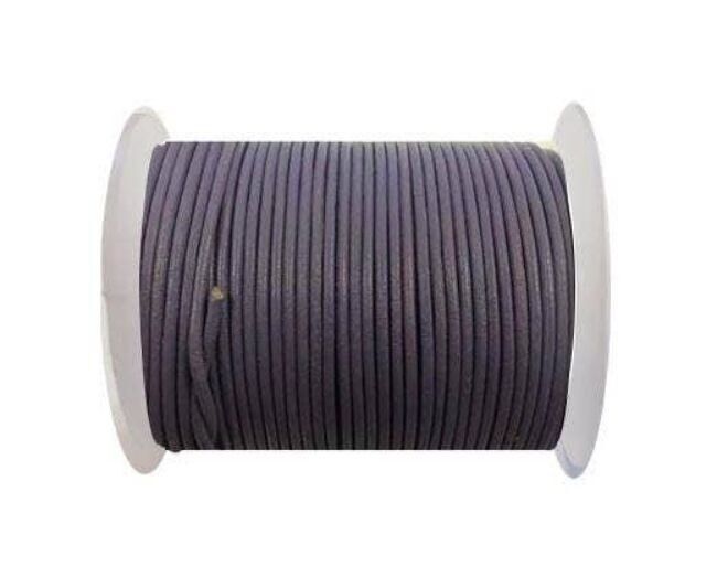 Round Leather Cord-2mm- Dark Pastel Purple