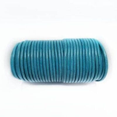 Rundes Lederband-2mm-AQUABLAU