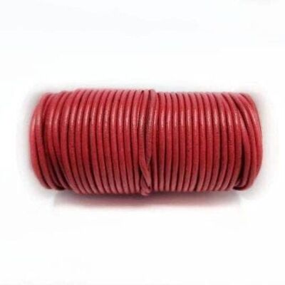 Rundes Lederband-2mm-SE FUSHIA