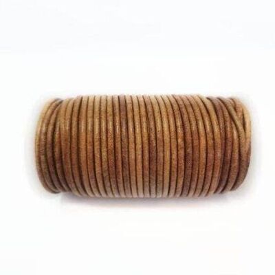Round Leather Cord-2mm-Vintage Light Tan