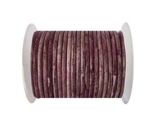 Round Leather Cord-3mm- Vintage Bordeaux(037)