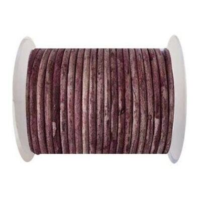 Round Leather Cord-3mm- Vintage Bordeaux(037)