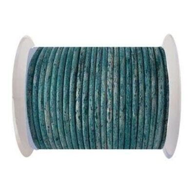 Round Leather Cord-3mm- Vintage Turquoise(032)