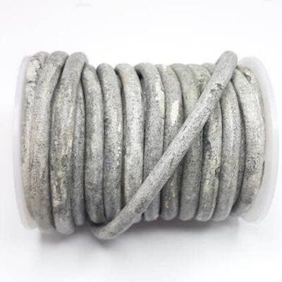 Round Leather Cords - 5mm - Vintage Grey (V_026)