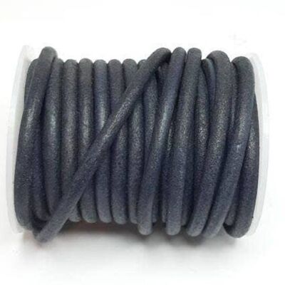 Round Leather Cords - 5mm - Vintage Navy Blue