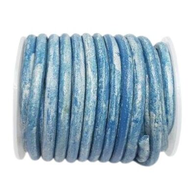 Round Leather Cords - 5mm - Vintage Sky Blue (V_038)