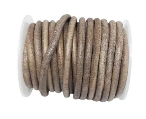 Round Leather Cords - 5mm - Vintage Taupe (V_004)
