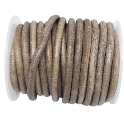 Round Leather Cords - 5mm - Vintage Taupe (V_004)