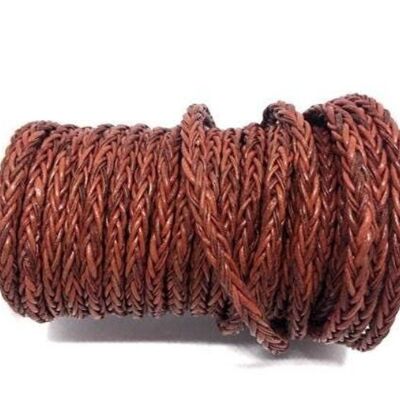 QUADRATISCHE GEFLOCHTENE BOLO-LEDERKORDEL – 4 MM – VINTAGE ROT