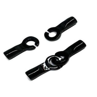 STAINLESS STEEL MAGNETIC CLASP,BLACK,MGST-40 6MM