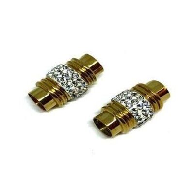 STAINLESS STEEL MAGNETIC CLASP,GOLD ,MGST-225 8MM