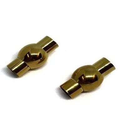STAINLESS STEEL MAGNETIC CLASP,GOLD,MGST-01 6MM