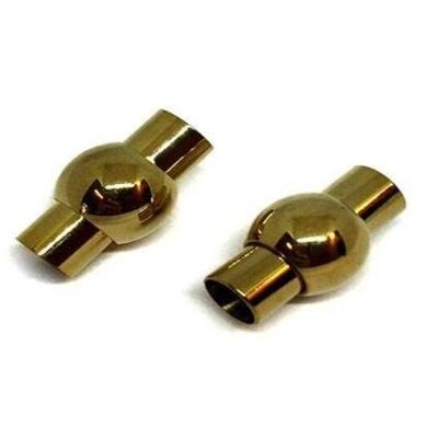 STAINLESS STEEL MAGNETIC CLASP,GOLD,MGST-01 7MM