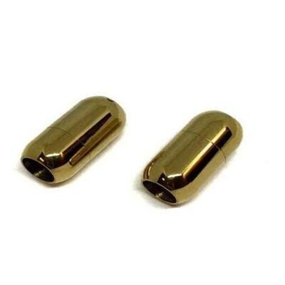 STAINLESS STEEL MAGNETIC CLASP,GOLD,MGST-03 7MM