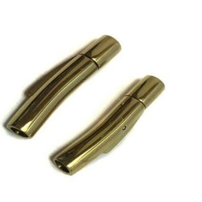 STAINLESS STEEL MAGNETIC CLASP,GOLD,MGST-06 4MM