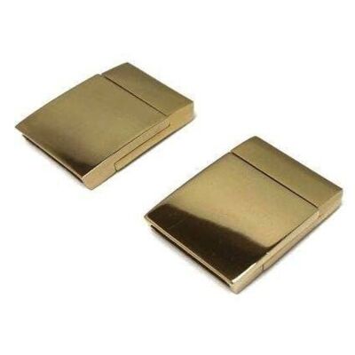 Stainless Steel Magnetic Clasp,Gold,MGST-104-15*3mm