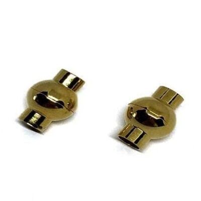 STAINLESS STEEL MAGNETIC CLASP,GOLD,MGST-19 6MM