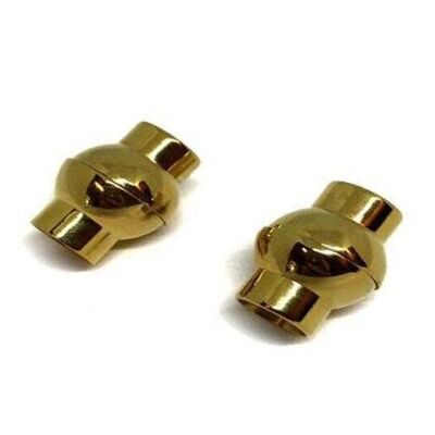STAINLESS STEEL MAGNETIC CLASP,GOLD,MGST-19 8MM