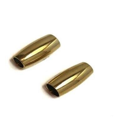 STAINLESS STEEL MAGNETIC CLASP,GOLD,MGST-35 4MM
