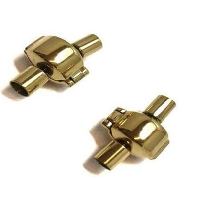 STAINLESS STEEL MAGNETIC CLASP,GOLD,MGST-50 4MM