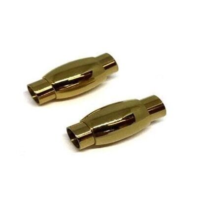 STAINLESS STEEL MAGNETIC CLASP,GOLD,MGST-86 5MM
