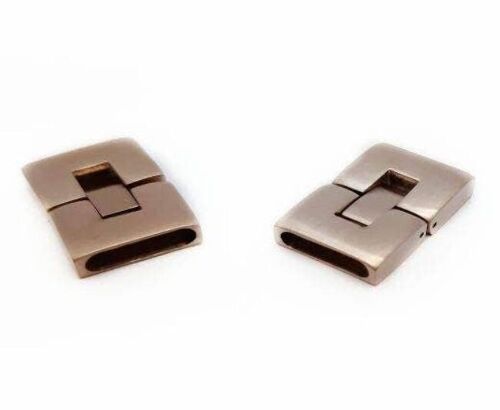STAINLESS STEEL MAGNETIC CLASP,MATT ROSE GOLD,MGST-14-14*3,5