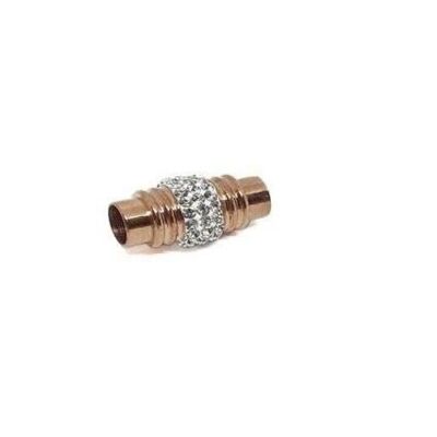 STAINLESS STEEL MAGNETIC CLASP,ROSE CRYSTAL,MGST-191-6MM-01