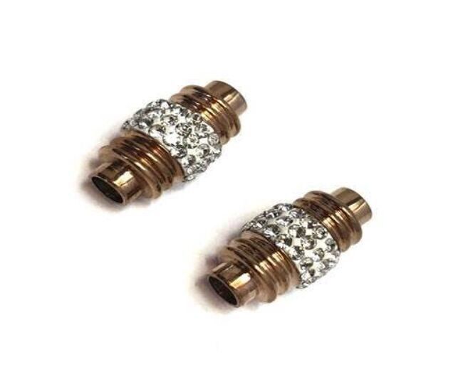 CHIUSURA MAGNETICA IN ACCIAIO INOSSIDABILE, ORO ROSA+CRISTALLO, MGST-191 4M