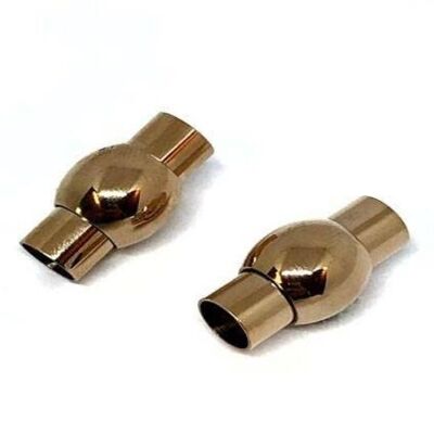 STAINLESS STEEL MAGNETIC CLASP,ROSE GOLD,MGST-01 6MM
