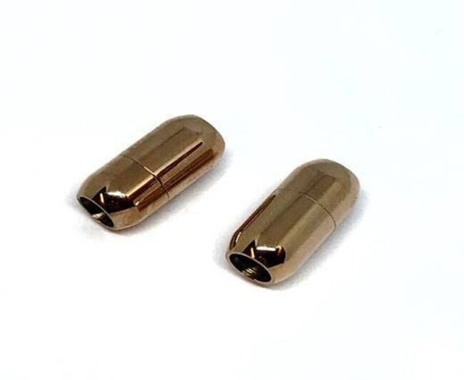 CHIUSURA MAGNETICA IN ACCIAIO INOSSIDABILE, ORO ROSA, MGST-03 6MM