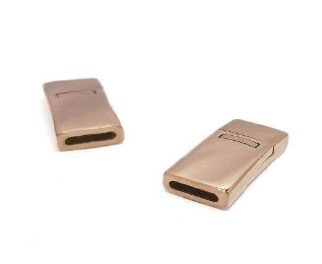 CIERRE MAGNÉTICO DE ACERO INOXIDABLE, ORO ROSA, MGST-109-10*3.5MM