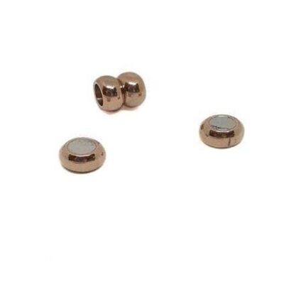 STAINLESS STEEL MAGNETIC CLASP,ROSE GOLD,MGST-116-6MM-01