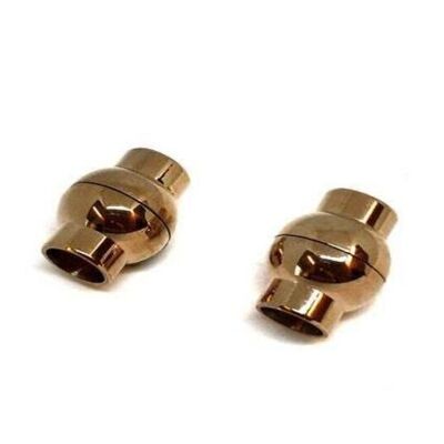 STAINLESS STEEL MAGNETIC CLASP,ROSE GOLD,MGST-19 8MM