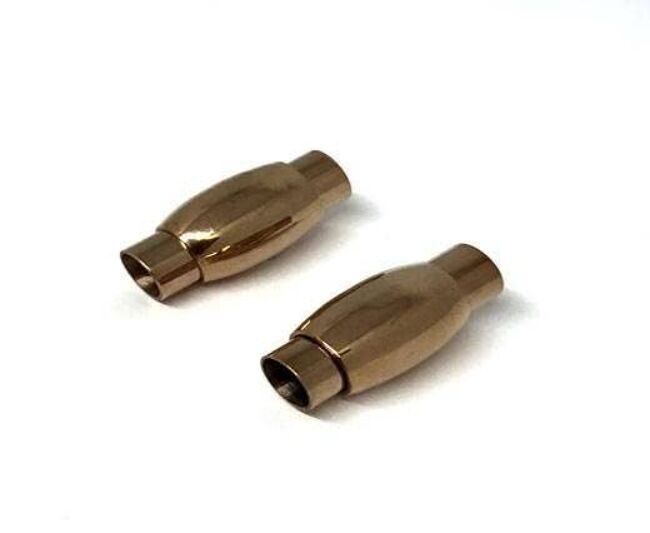 CIERRE MAGNÉTICO DE ACERO INOXIDABLE, ORO ROSA, MGST-86 5MM