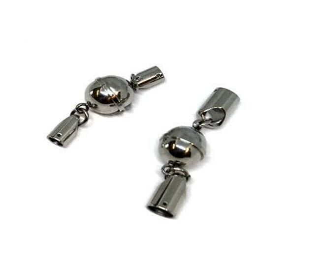 STAINLESS STEEL MAGNETIC CLASP,STEEL,MGST-08 6MM