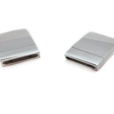 STAINLESS STEEL MAGNETIC CLASP,STEEL,MGST-104-15*3MM