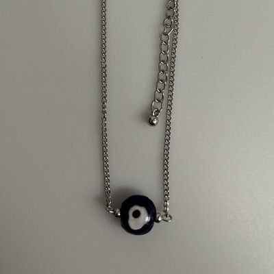 Evil Eye Anklet, Small Round Bead (JIT)