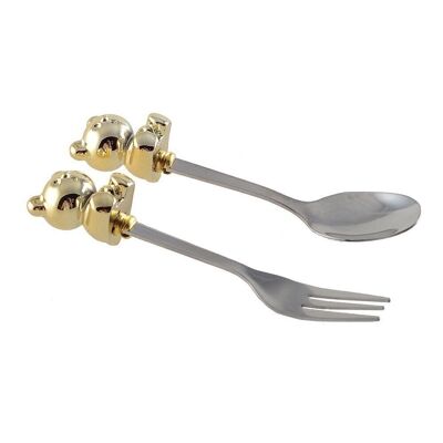 TEDDY SPOON AND FORK - SET OF 2